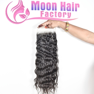 Nouveau produit en gros indien brut non transformé fermeture ondulée brut cuticule alignée machine double trame extensions de cheveux humains - Product Image 4