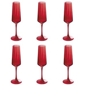 Set di 6 bicchieri da vino in vetro ottico da 250 ml con logo personalizzato in metallo - Product Image 1