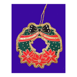 Venta al por mayor de adornos colgantes de Navidad únicos con bordado a mano y trabajo de cuentas tamaño personalizado para uso doméstico - Product Image 1