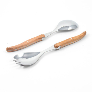 Set of 2 Stainless Steel Flatware Set with Wooden Handle Perfect for Stylish Dining Use Silverware Cutlery Set Luxury Use - Product Image 1