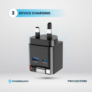 Powerology Dual Port Retractable GaN Charger - Product Image 5