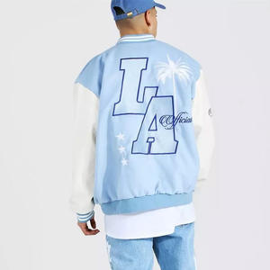 Blousons Bomber Homme Hiver Style Baseball avec Écussons Gaufrés et Lettres sur le Devant, 100% Polyester, Collection High Street, En Promotion - Product Image 3