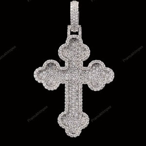 Nueva moda Iced Out Moissanite Cruz colgante para collar 925 plata esterlina Moissanite Cruz colgante Hip Hop encantos para hombres - Product Image 1