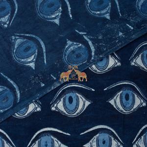 Tissu en coton imprimé bleu indigo, doux et respirant, pour robes, rideaux et travaux manuels - Product Image 5