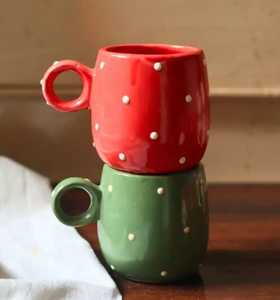 แก้วกาแฟลายครามกันการรั่วซึมสีเขียวอมเทาขนาดเล็ก8ออนซ์แบบเรียบง่ายแก้วสีเขียวแบบนอร์ดิก - Product Image 2