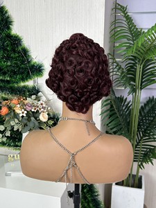 Perruque frontale en dentelle 5*5 561 bouclée, 100% cheveux humains bruts, haute densité - Product Image 6