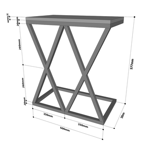 XConcept Contemporary Design Side <b>Table</b> Rubber Wood with Iron Frame (SST008) - Product Image 6