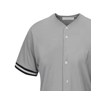 Conjunto de uniforme de béisbol personalizado con pantalones a rayas y jersey liso con botones ropa deportiva de manga corta para hombres - Product Image 5