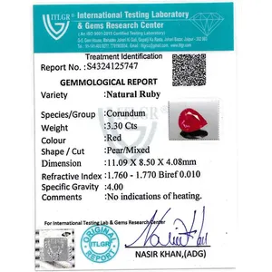 Rubis naturel (Manik) 3,3 carats, pierre précieuse non montée, taille coussin facettée, émeraude qualité AA+, créé en laboratoire par traitement thermique, disponible rouge rose - Product Image 4