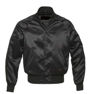 Veste universitaire pour homme avec logo personnalisé, col montant, broderie sur le devant, manches en soie/coton - Product Image 3