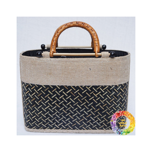 Bolso de playa de algas marinas hecho a mano, bolso de paja duradero con bolsillo interior adecuado para fiestas de verano y vacaciones costeras - Product Image 1