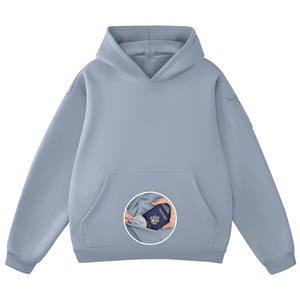 2025 Customized High Quality Cotton French Terry Oversize Hoodie <b>Thick</b> <b>Fleece</b> Drop Shoulder Plain Blank Custom Men's Hoodies - Product Image 1