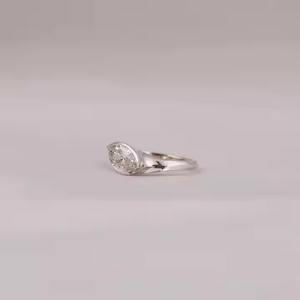 14KT Solid White Gold Conflict-Free Marquise Cut Lab Grown Solitaire Engagement <b>Ring</b> Perfect Birthday Gift for Her - Product Image 5