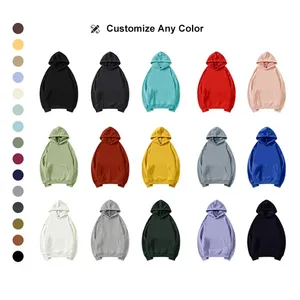 100% algodón gris pesado peso polar sin cadena botón a presión de gran tamaño con bolsillo hombres sudaderas con capucha - Product Image 5