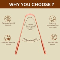 100% pur cuivre langue nettoyant grattoir en gros fabricant Flexible incurvé voyage/bureau/maison soins bucco-dentaires produit d'hygiène