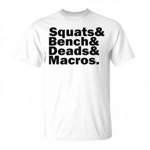 Squats <b>Bench</b> Deadlifts Macros Fitness T-Shirt Men's <b>Workout</b> Shirt - Product Image 3