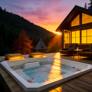 Piscine SPA en fibre de verre personnalisable avec jets intégrés, chauffage réglable et jeux d'eau, directement de l'usine - Product Image 3