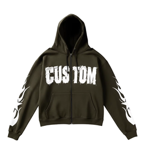 Sudadera con Capucha Extra Grande 100% Algodón para Hombre, 420 GSM, Gruesa, Transpirable, Personalizada con Apliques Bordados Desgastados - Product Image 2