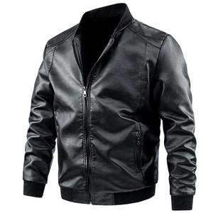 Veste de moto décontractée en faux cuir bleu pour homme Manteau zippé surdimensionné dans les tailles 5XL 6XL 7XL 8XL Tissu en toile pour motards - Product Image 6