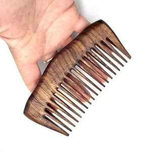 Peine de madera de dientes anchos ecológico con logotipo de marca personalizado y peine de madera de F S International - Product Image 3