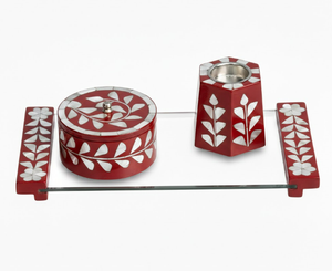 Caja para Bakhoor Árabe y Quemador de Incienso de Nácar con Bandeja de Acrílico, Set para Regalo, Ideal para Ramadán y Eid, Venta al por Mayor - Product Image 6