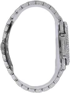 Reloj de lujo Iced-Out Moissanite Diamond Reloj unisex de acero inoxidable de alta calidad con bisel octogonal redondeado antiguo luminoso - Product Image 3