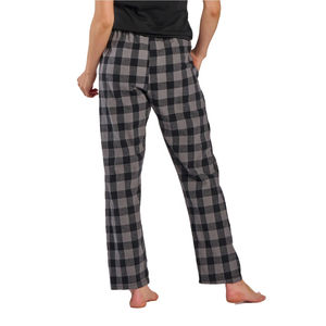 Buffalo Black Casual Flannel Pajama Pants Women Elastic Waist Wide <b>Leg</b> Breathable Plus Size Eco-Friendly Polyester Cotton - Product Image 2