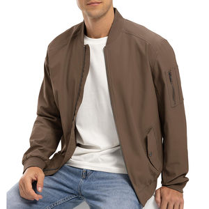 Nueva Chaqueta Bomber de Nailon de Secado Rápido para Hombre, Invierno 2026, con Cuello Alto, Logotipo Frontal en Tela Canvas, Venta al Por Mayor - Product Image 2