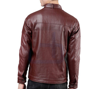 2024 Best Selling Men's <b>Leather</b> <b>Jacket</b> High Quality <b>Long</b> Sleeves High Street Style Quick Dry Breathable Winter OEM Service - Product Image 2