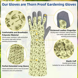 Gants de jardinage au design unique, faible MOQ, couleur unie, légers, en cuir durable, antidérapants, imperméables, personnalisables - Product Image 2