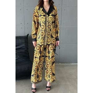 Yellow Shirt And Printed <b>Trousers</b> Set - Yellow - Product Image 4