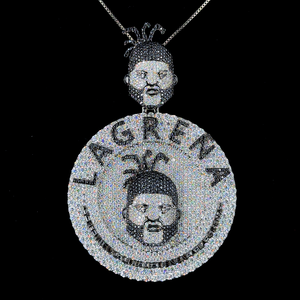 Hip Hop VVS Moissanite Diamant Coupe Ronde Glace Out Or Blanc Lettre Bijoux Pendentif Argent Sterling 925 - Product Image 2