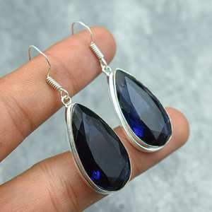 Boucles d'oreilles en améthyste, argent sterling 925, boucles d'oreilles en pierres précieuses faites à la main, bijoux cadeau pour elle, mère, femmes, mode de luxe - Product Image 4