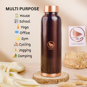 Bouteille à boire en cuivre durable avec couvercle à vis étanche Verres réutilisables pour les utilisateurs actifs et le bien-être holistique - Product Image 6