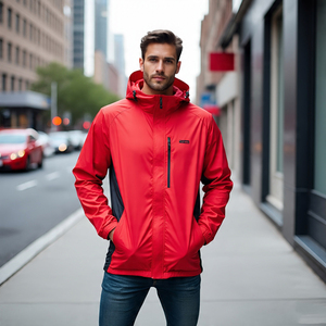 Rain <b>Jacket</b> <b>Men</b> Hiking Windbreaker Zipper Hooded Outerwear Windbreaker <b>Jacket</b> <b>Mens</b> - Product Image 2