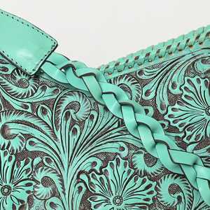 High Quality Custom Made Bohemian Women's Hand Tooled Leather Purse Mini Western <b>Floral</b> Tooled Cowhide Canteen <b>Bag</b> <b>Floral</b> <b>Tote</b> - Product Image 3