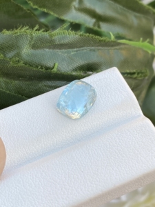 Cabujón con forma de cojín de Aguamarina natural, Color superior, piedra preciosa suelta de 3,68 quilates con buen brillo para la fabricación de joyas - Product Image 3