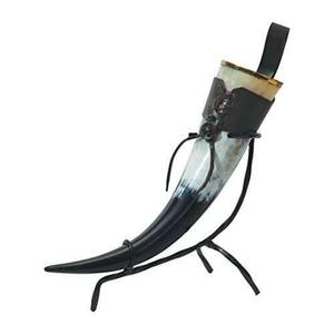Authentic Polished <b>Viking</b> <b>Horn</b> Mug Drinking Tankard with Animal Leather Strap & Stand Eco-Friendly Gift Bulk - Product Image 5