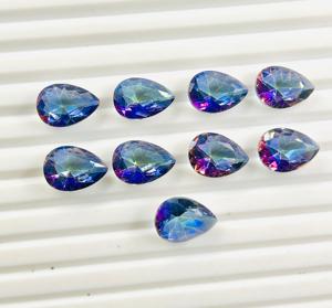 TASBIYA GEMS Mystic Blue Topaz 7x10mm Pera Cut Piedra preciosa facetada suelta con cambio de color 100 quilates para la fabricación de joyas - Product Image 2
