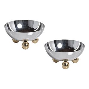 Bol de dattes en métal poli de luxe élégant avec des motifs artistiques uniques adaptés aux tables à manger festives et modernes - Product Image 3