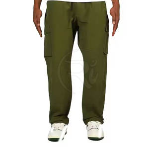 Pantalon de jogging en nylon coupe ample avec poches zippées et cheville élastique pantalon baggy en nylon droit - Product Image 1