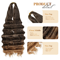 AliLeader Wholesale Luna French Curl Crochet Braiding Hair 20 Inch 100g Deep Wave Synthetic Fiber Hair Extension for Women