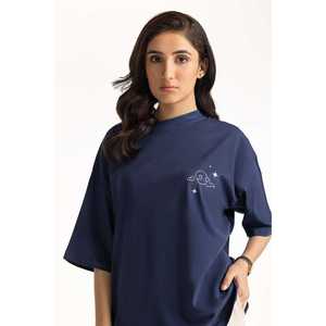 T-shirt décontracté d'été respirant en jersey 100 % coton à col rond et manches courtes avec motif rivets pour femme WM-KTP-SS24-028 - Product Image 2