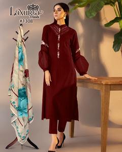 El último diseñador Fox Georgette bordado a mano trabajo Kurti Set por Fab Zone - Product Image 4