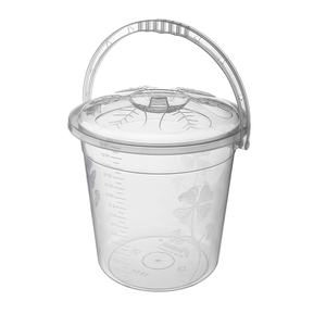 Seau à eau en plastique transparent de 10 000 ml avec couvercle et poignée, grande capacité, transparent, pour la cuisine et la salle de bain - Product Image 1