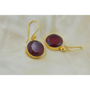 หินทําด้วยมือทองเหลืองสตั๊ดเคลือบทองเคลือบหินห้อยสตั๊ดเครื่องประดับต่างหูสําหรับเด็กหญิงและสตรี - Product Image 2