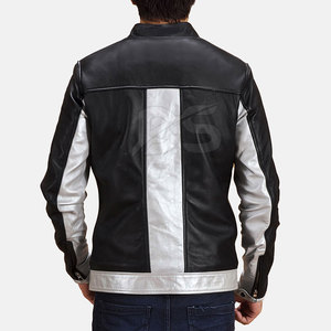 Veste en cuir de vache tendance pour hommes pour la saison hivernale Sorties décontractées Finition lisse Légère Respirante Écologique Séchage rapide - Product Image 3