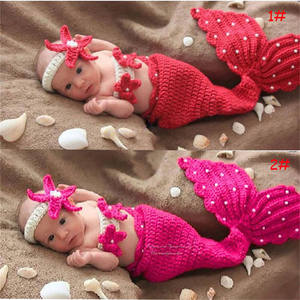 Hot Sale Handcrafted Knit Baby <b>Mermaid</b> <b>Tail</b> <b>Blanket</b> for Photo Shoots Newborns & Infants - Product Image 2