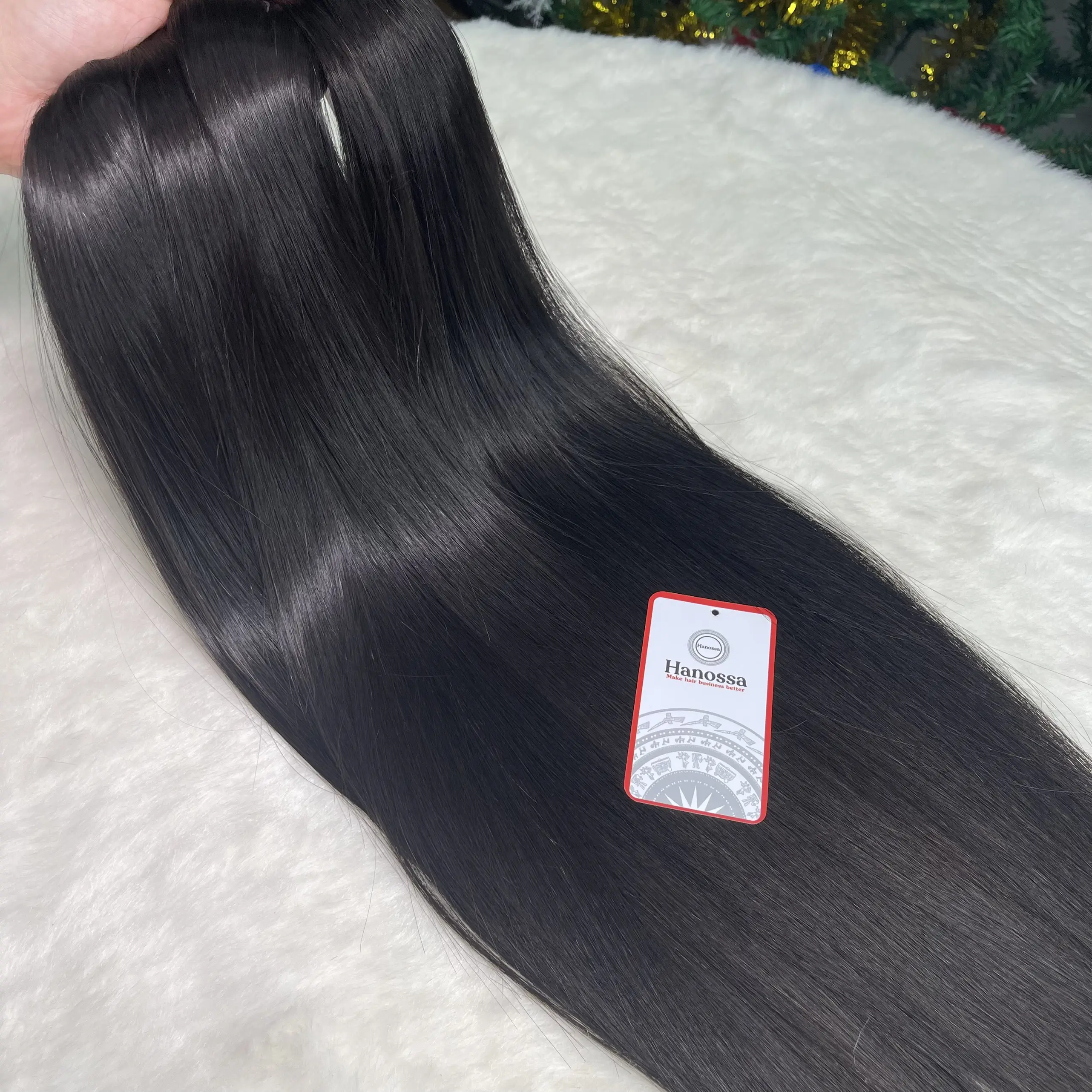 % 100% gerçek saç vietnamca doğal kemik düz ürün için en iyi kaliteyi oluşturmak için güçlü tüylerden seçilir