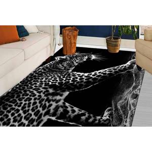 Tapis imprimé léopard moderne : fin, facile à nettoyer, décoratif, tapis fin non tissé - Product Image 3